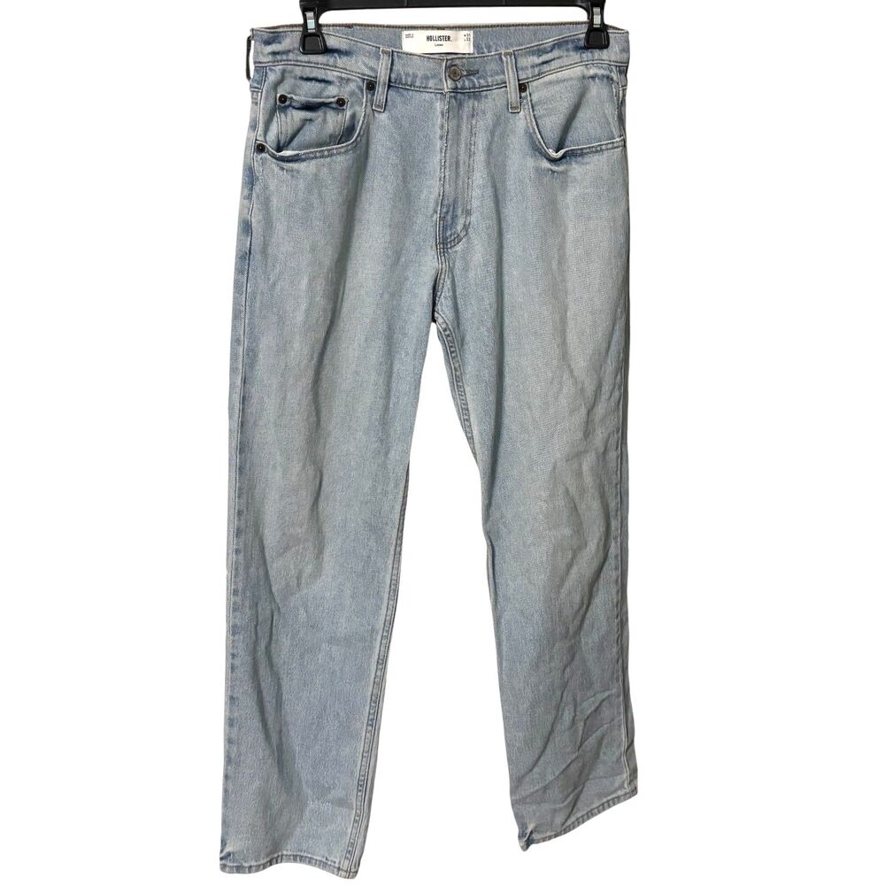 Hollister Loose Jeans Men's W31 L32 Light Wash Straight Leg Relaxed Denim
